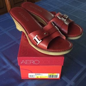 Red Leather Slides!